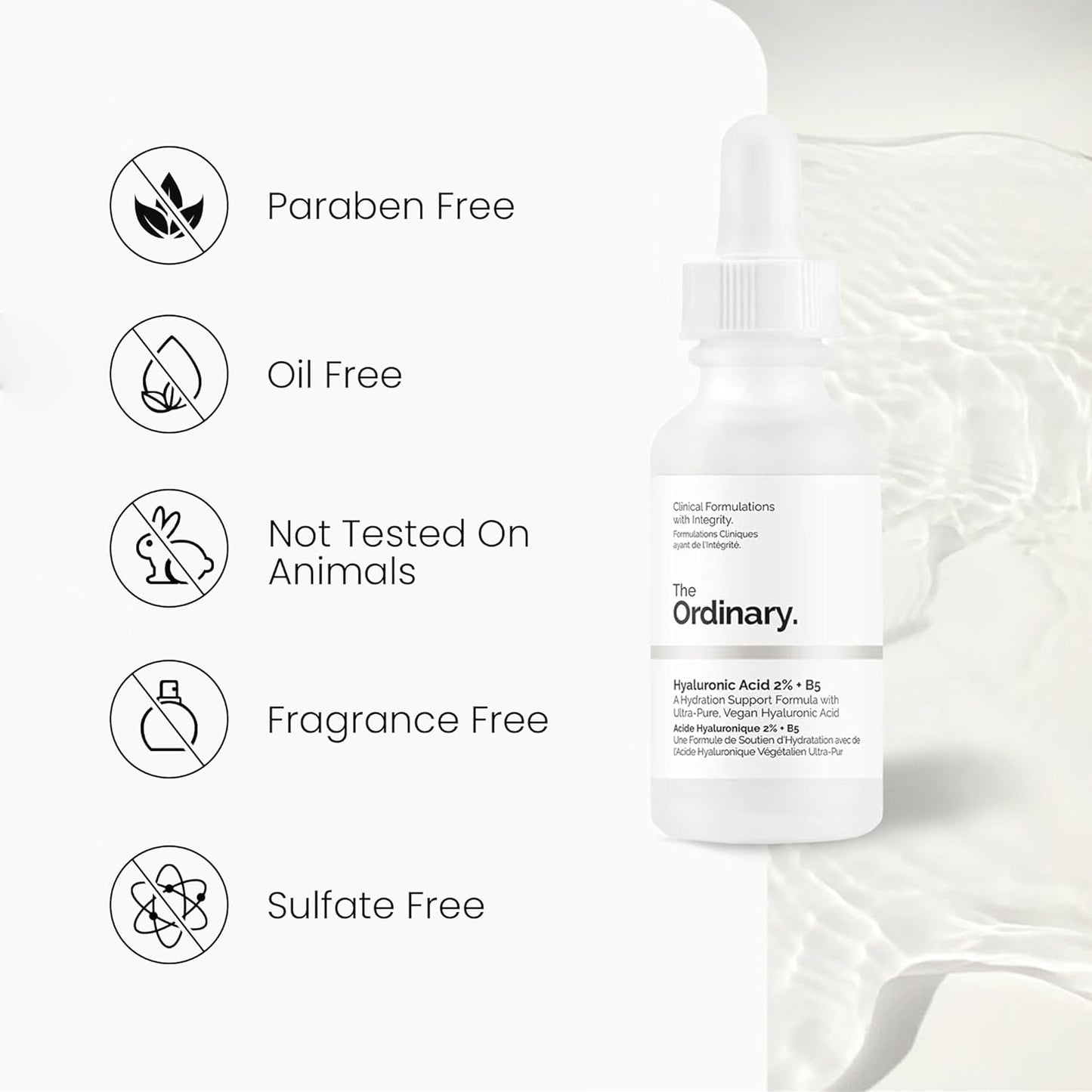 Original Ordinary Facial Treatment: Hyaluronic Acid with 2% + B5 (30ml) and Niacinamide 10% + Zinc 1% (30ml) Bundle Face Care Set