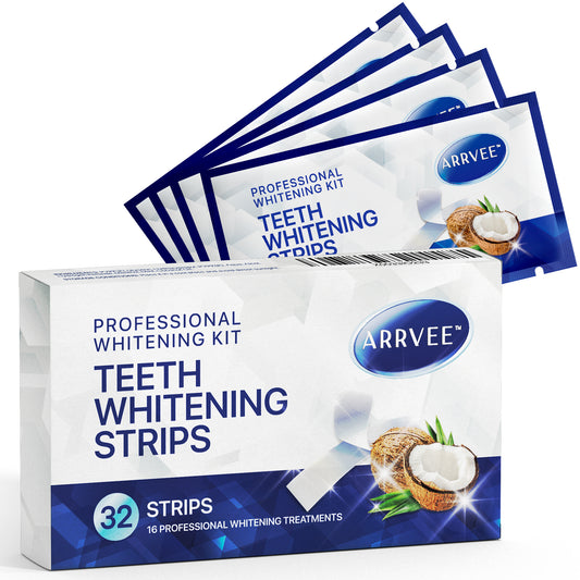 Teeth Whitening & Bright Strips, 32 White Strips Teeth Whitening Kit, Non-Sensitive 16 Sets Teeth Whitener for Tooth Whitening, Helps to Remove Smoking Coffee Soda Wine Stain, Up to 10 Shades Whiter